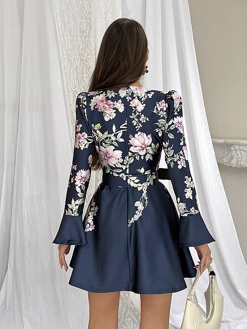 ALONA Mini Elbise 3187 - Lacivert - 6