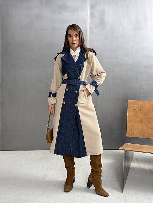 ALPINE Denim Garnili Trençkot 5456 - Bej - 1