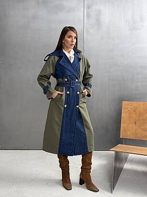 ALPINE Denim Garnili Trençkot 5456 - Haki - MAXMOOR