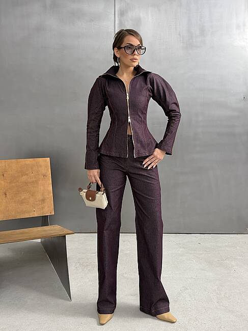 INNA Denim Takım 3198 - Mürdüm - 2
