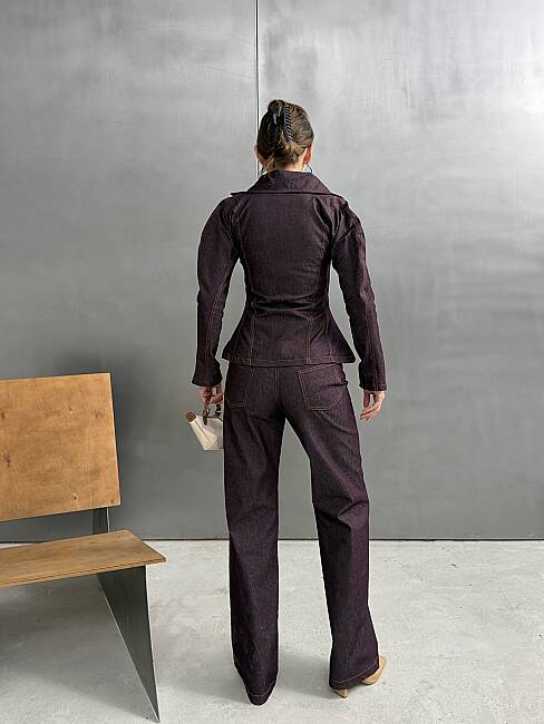 INNA Denim Takım 3198 - Mürdüm - 5