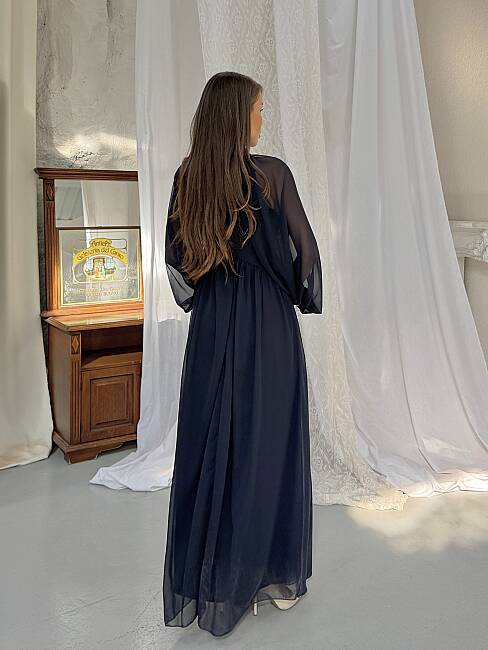 KAURIKA Maxi Elbise 3188 - Lacivert - 6
