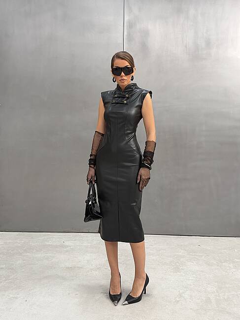 KLARA Midi Elbise 3203 - Siyah - 1