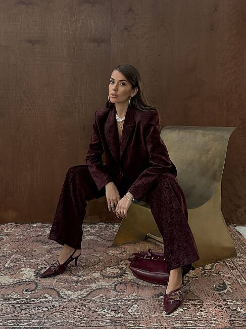 LILIYA Ceket Pantolon Takım 3195 - Bordo - 7