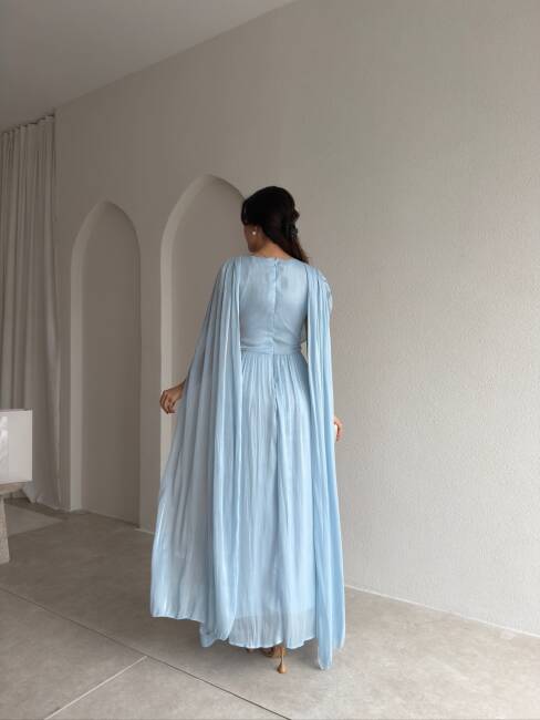 LİNCON Maxi Elbise 3113 - Bebe Mavisi - 2