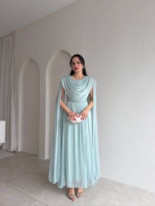 LİNCON Maxi Elbise 3113 - Mint 