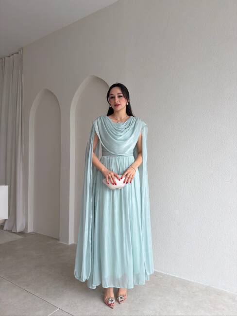LİNCON Maxi Elbise 3113 - Mint - 1