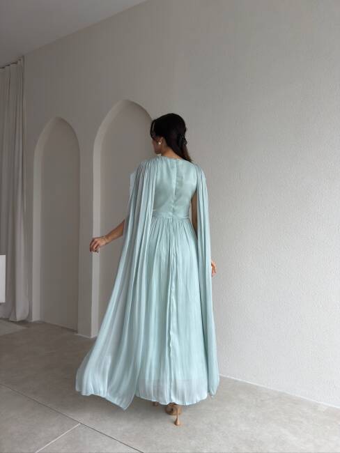 LİNCON Maxi Elbise 3113 - Mint - 3
