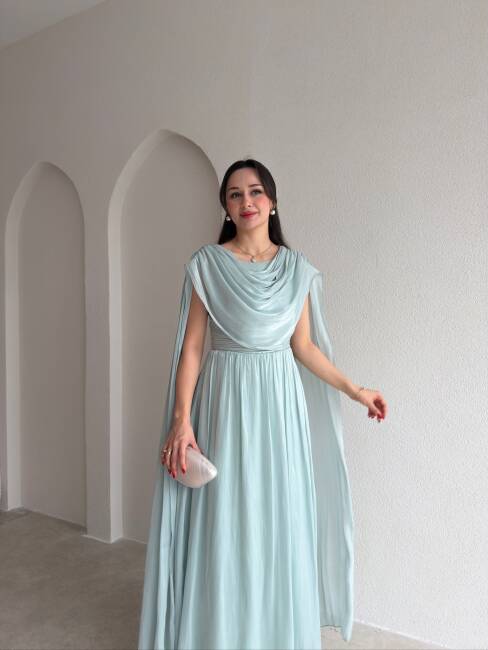 LİNCON Maxi Elbise 3113 - Mint - 4