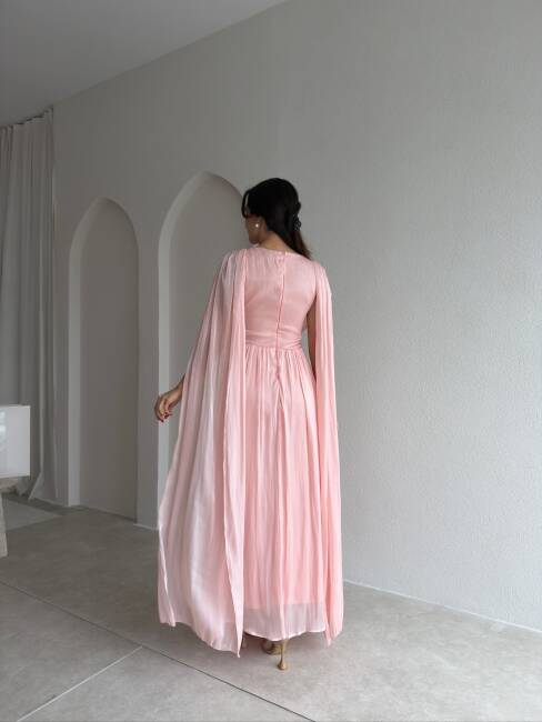 LİNCON Maxi Elbise 3113 - Pembe - 2