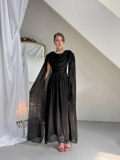 LİNCON Maxi Elbise 3113 - Siyah - 1