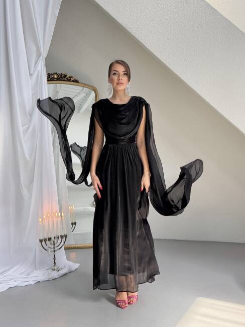 LİNCON Maxi Elbise 3113 - Siyah - 2