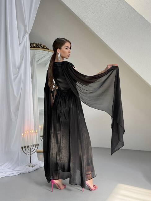 LİNCON Maxi Elbise 3113 - Siyah - 6