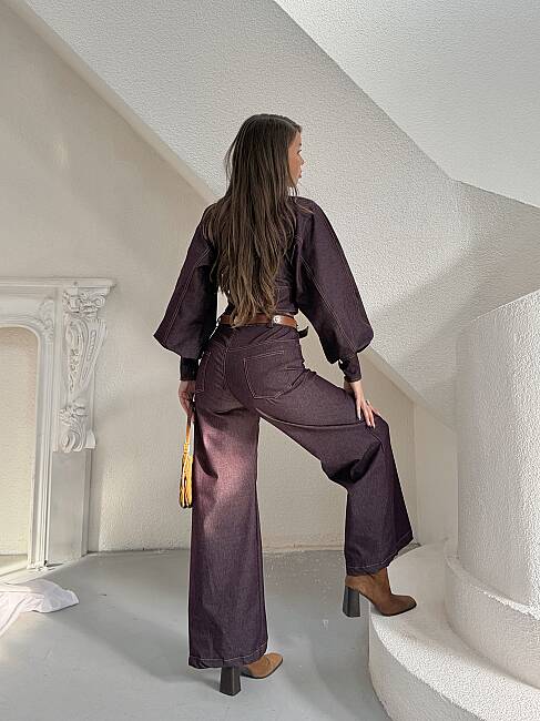 NATALIA Takım 3182 - Bordo - 4
