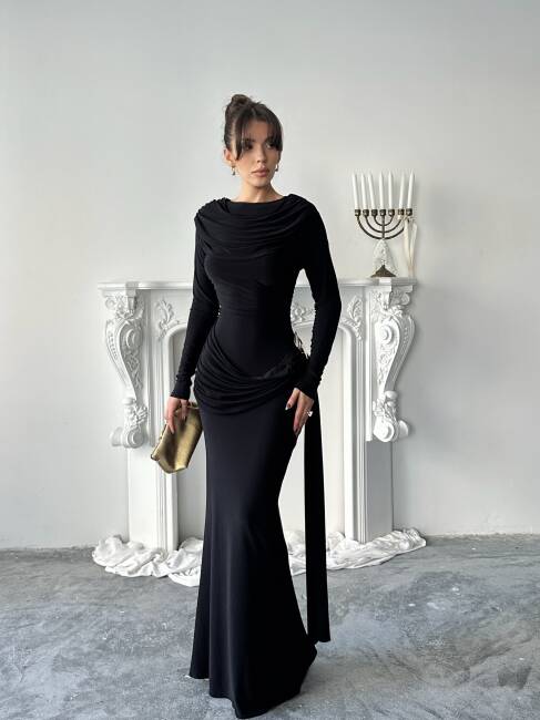 NOVA Maxi Elbise 3079 - Siyah - 6