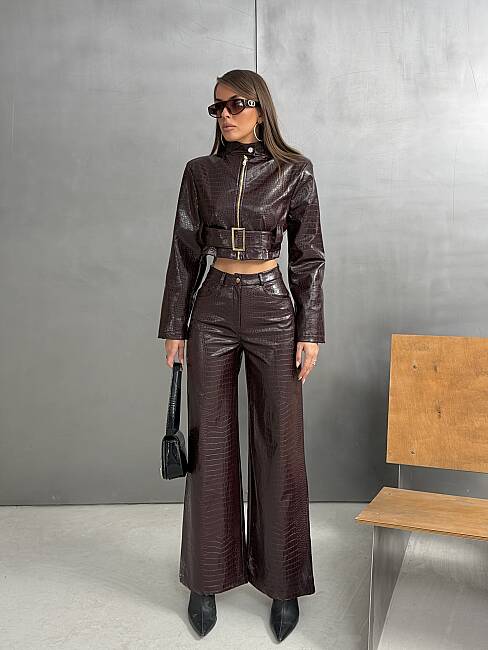 REGINA Deri Takım 3202 - Bordo - 2