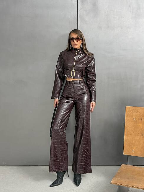 REGINA Deri Takım 3202 - Bordo - 1