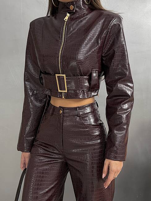 REGINA Deri Takım 3202 - Bordo - 6