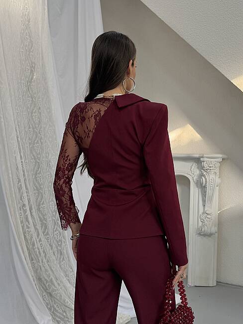STELLA Dantel Detay Takım 2448 - Bordo - 3