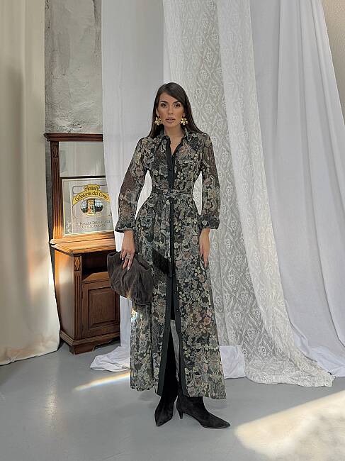 TANYA Maxi Elbise 3191 - Haki - 1