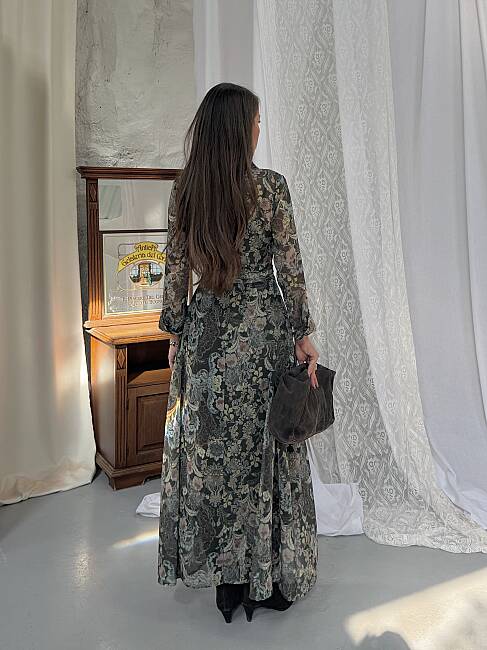 TANYA Maxi Elbise 3191 - Haki - 4