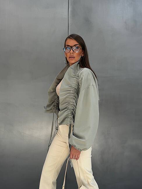 VERA Büzgülü Ceket 5449 - Haki - 2