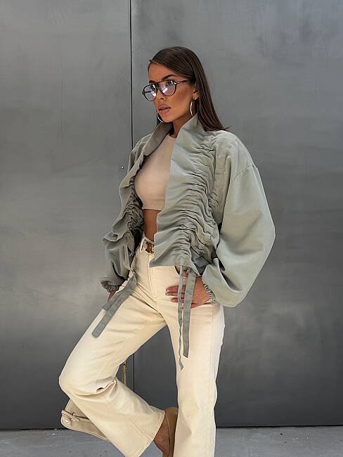 VERA Büzgülü Ceket 5449 - Haki - 6
